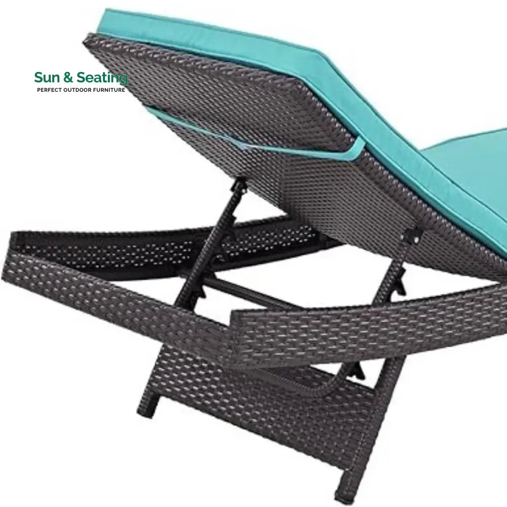 Aleida Outdoor Rattan Wicker Chaise Lounger For Poolside Lounger Set