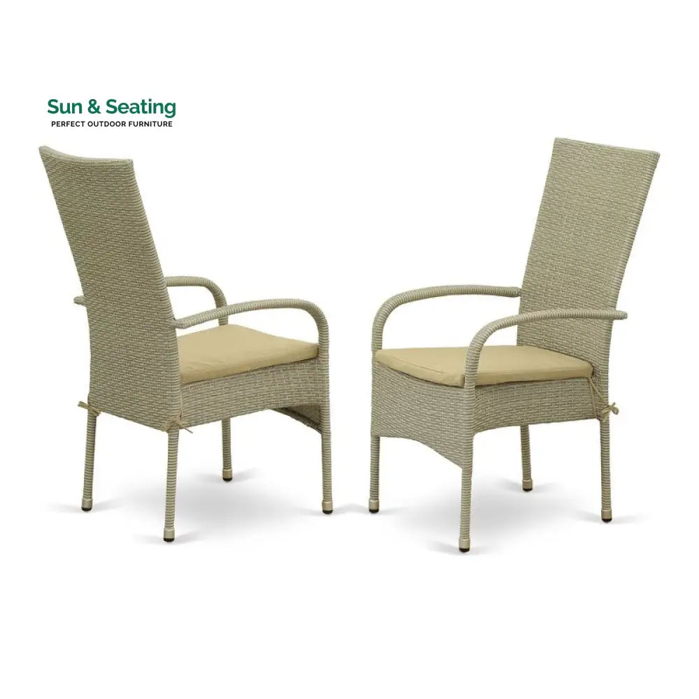 Alessandro Outdoor Patio Dining Set 4 Chairs and 1 Table (Cream) Dining sets