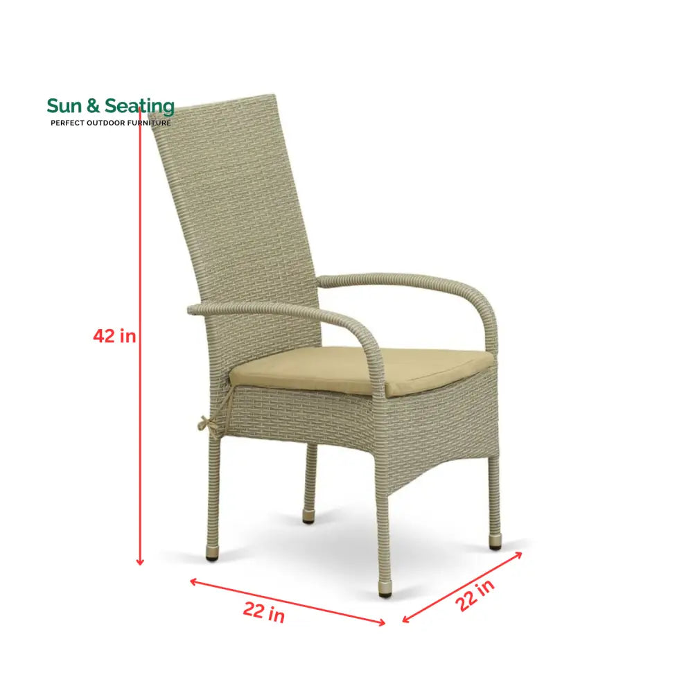 Alessandro Outdoor Patio Dining Set 4 Chairs and 1 Table (Cream) Dining sets