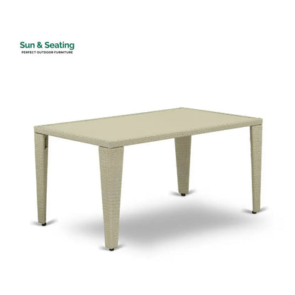 Alessandro Outdoor Patio Dining Set 4 Chairs and 1 Table (Cream) Dining sets