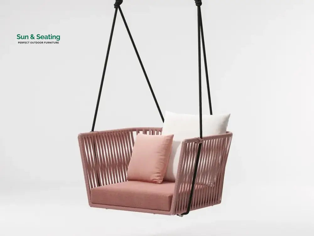 Aleta Single Seater Hanging Swing Without Stand For Balcony Garden Swing (Pink) Braided & Rope Swings