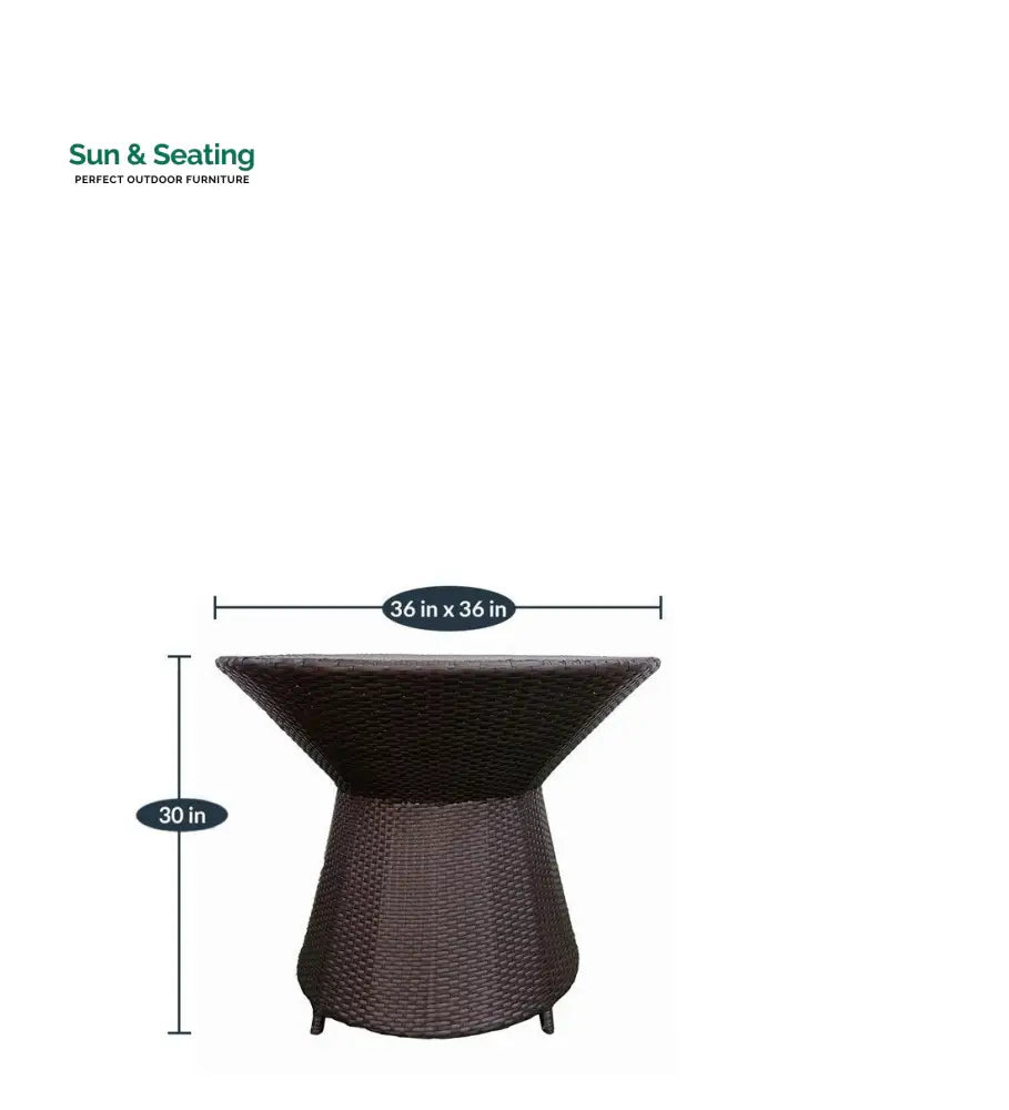 Alex Outdoor Patio Seating Set 4 Chairs and 1 Table Set (Brown) Coffee Table Sets