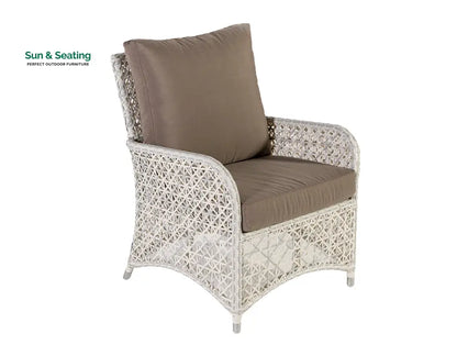 Alfonsi Outdoor Sofa Set 2 Seater 2 Single seater and 1 Center Table (Beige + Brown) Sofa Sets