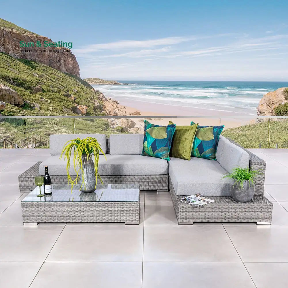 Alison Outdoor Sofa Set 2 Seater Right Sofa 2 Seater Left Sofa and 1 Center Table Grey Sofa Sets