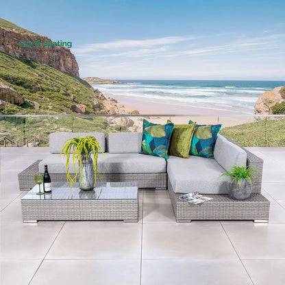 Alison Outdoor Sofa Set 2 Seater Right Sofa 2 Seater Left Sofa and 1 Center Table Grey Sofa Sets