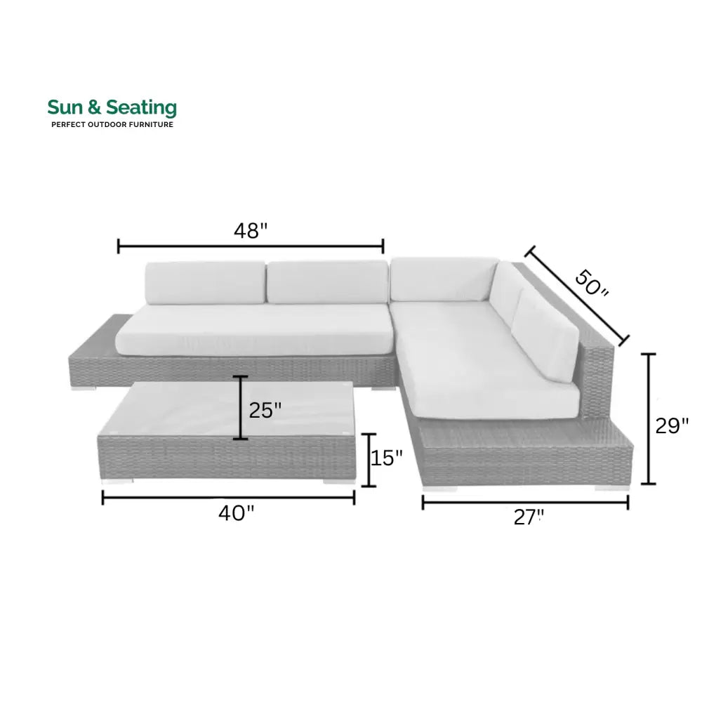 Alison Outdoor Sofa Set 2 Seater Right Sofa 2 Seater Left Sofa and 1 Center Table Sofa Sets