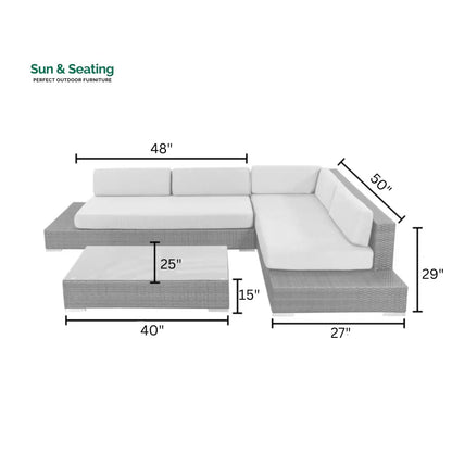 Alison Outdoor Sofa Set 2 Seater Right Sofa 2 Seater Left Sofa and 1 Center Table Sofa Sets