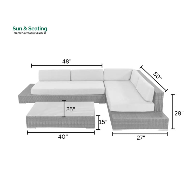 Alison Outdoor Sofa Set 2 Seater Right Sofa 2 Seater Left Sofa and 1 Center Table Sofa Sets