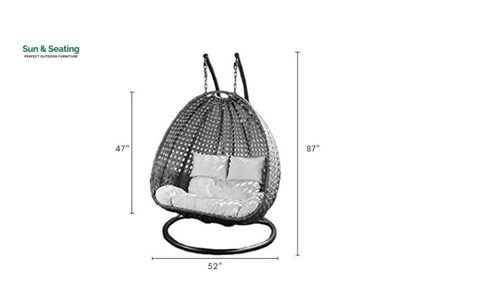 Allesi double Seater Hanging Swing With Stand For Balcony Garden Swing (Black) Swings