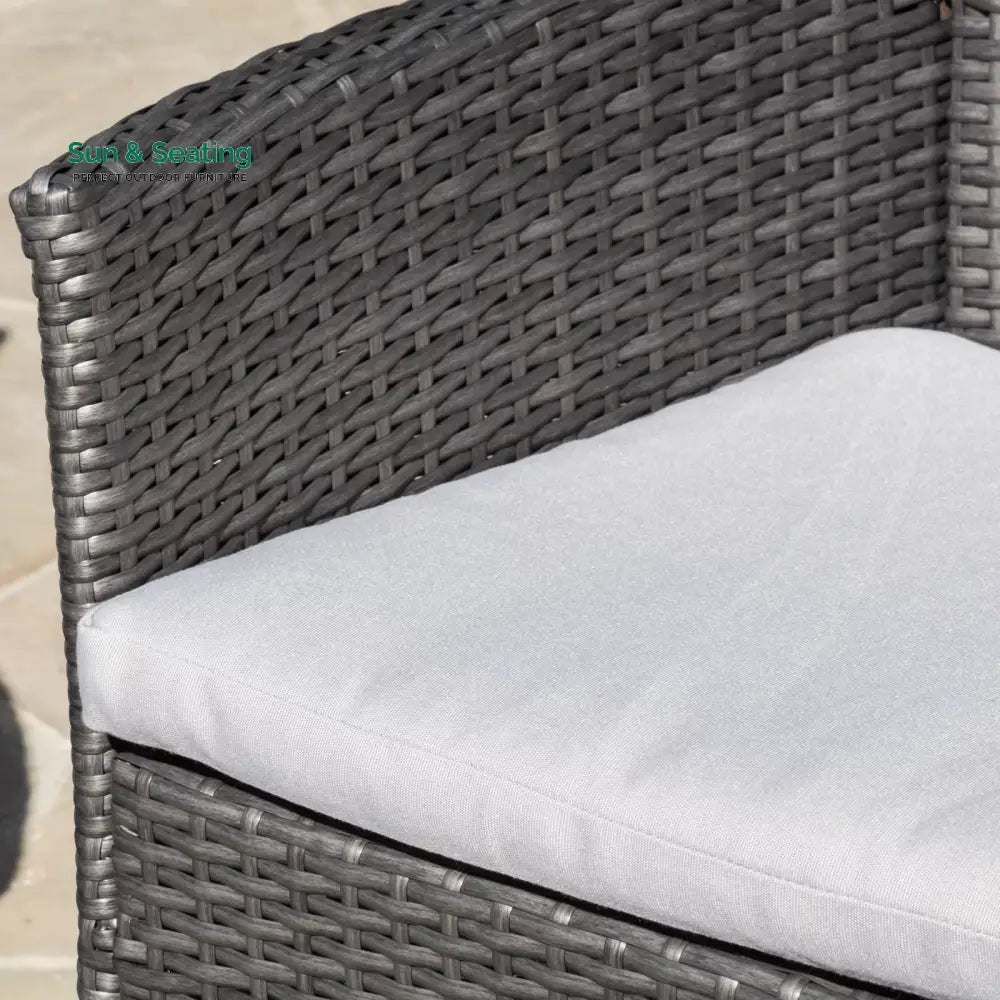 Allesi Outdoor 2 seater Sofa and 1 Center Table (Dark Grey + White) Sofa Sets