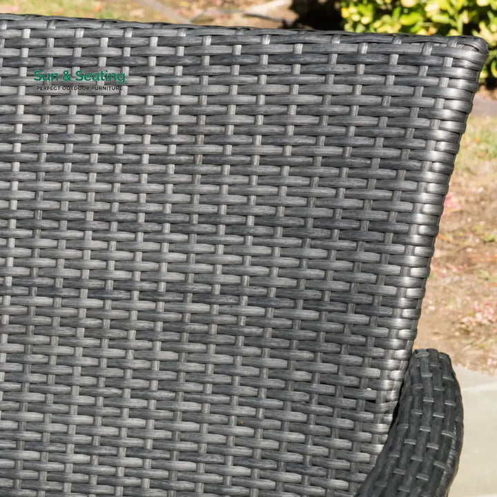 Allesi Outdoor 2 seater Sofa and 1 Center Table (Dark Grey + White) Sofa Sets