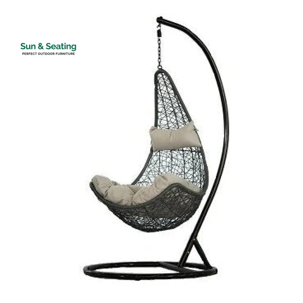 Allesi Single Seater Hanging Swing With Stand For Balcony Garden Swing (Dark Brown) Light Brown Swings