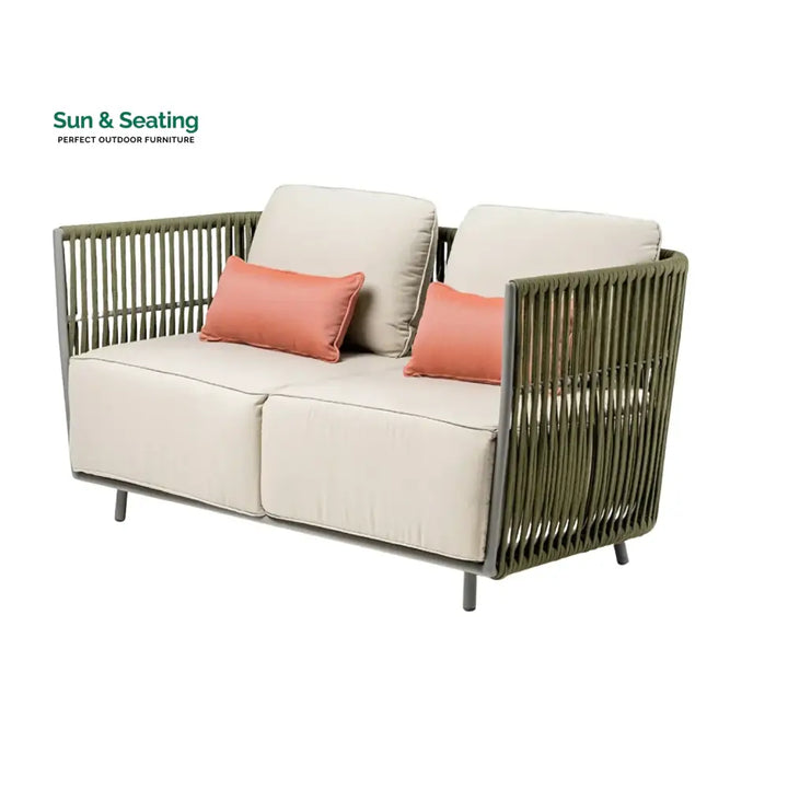 Alma All-Weather Rope 5 Seater Sofa Set With Glass Top Table Sofa Set