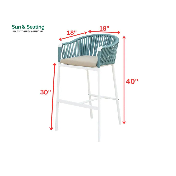Alp Outdoor Patio Bar Chair 2 Chair For Balcony Braided &amp; Rope Bar Sets