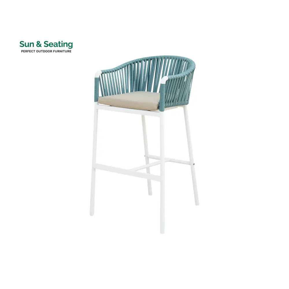 Alp Outdoor Patio Bar Chair 2 Chair For Balcony Braided &amp; Rope Bar Sets