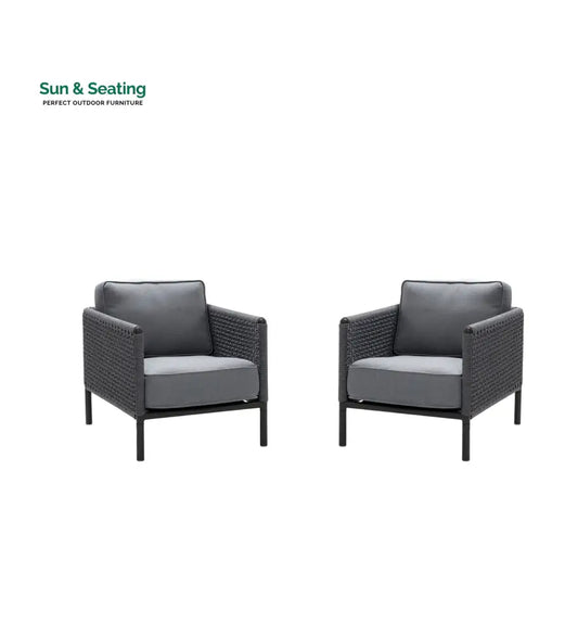 Alp Outdoor Sofa Set 2 Single seater (Grey) Braided & Rope Sofa Sets