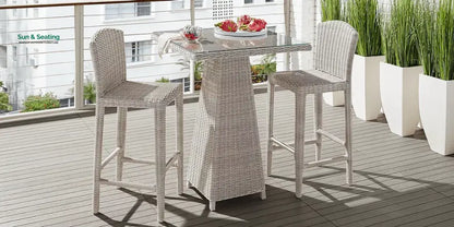 Alphonse Outdoor Patio Bar Set 2 Chairs and 1 Table Set Grey Bar Sets