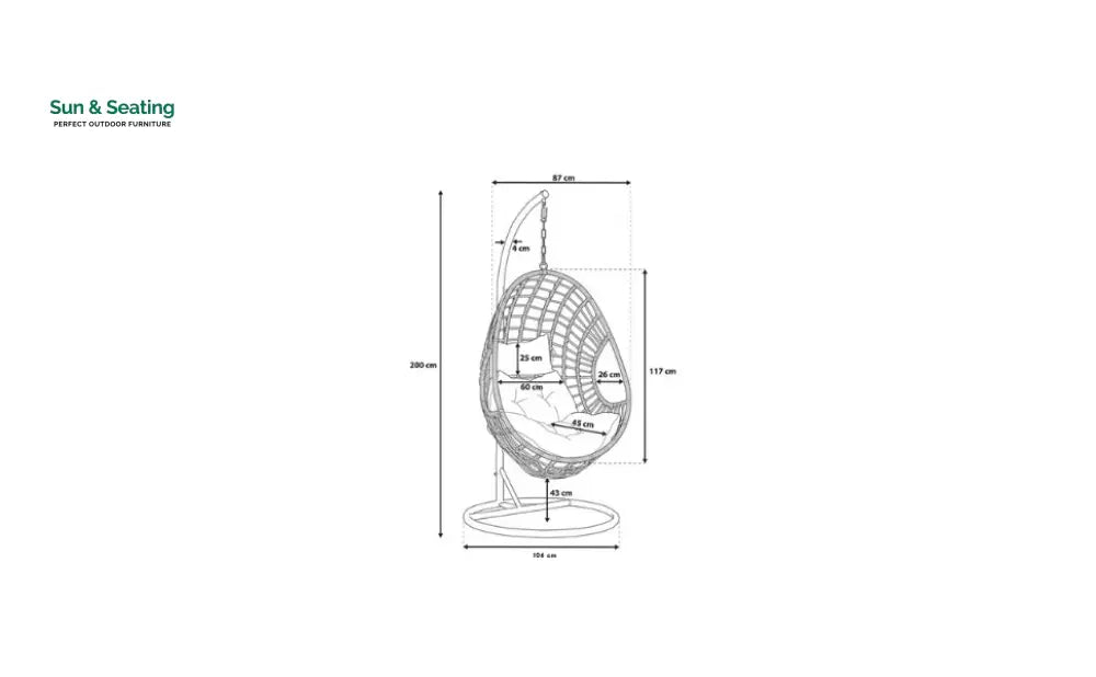 Altera Single Seater Hanging Swing With Stand For Balcony Garden Swing (Silver) Swings