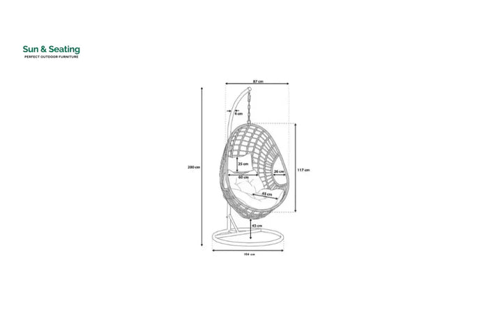 Altera Single Seater Hanging Swing With Stand For Balcony Garden Swing (Silver) Swings
