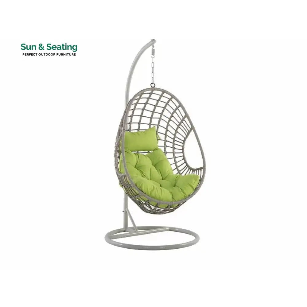 Altera Single Seater Hanging Swing With Stand For Balcony Garden Swing (Silver) Swings