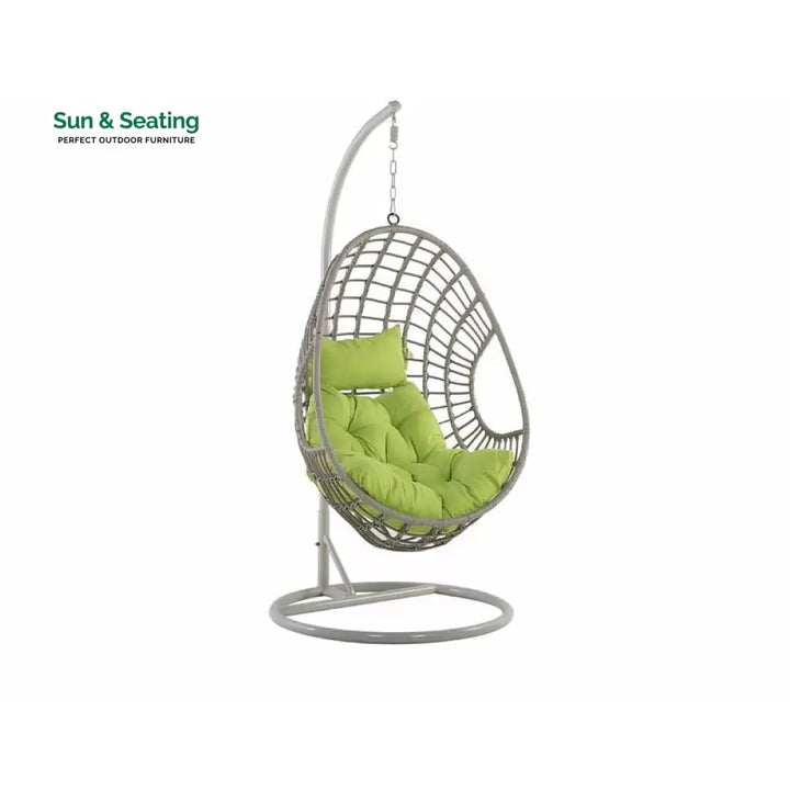 Altera Single Seater Hanging Swing With Stand For Balcony Garden Swing (Silver) Swings