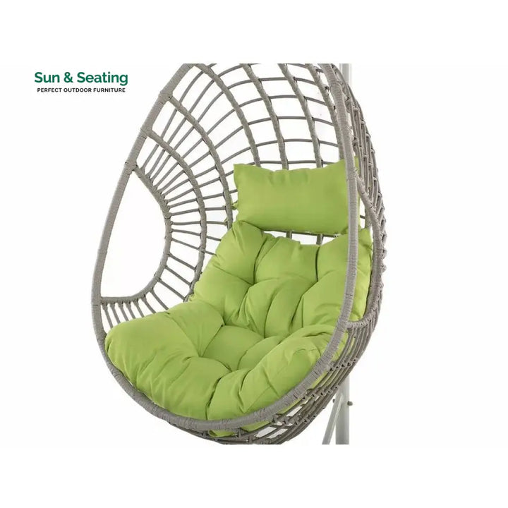 Altera Single Seater Hanging Swing With Stand For Balcony Garden Swing (Silver) Swings