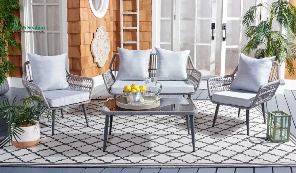 Alveré Outdoor Sofa Set 2 Seater 2 Single seater and 1 Center Table Sofa Sets