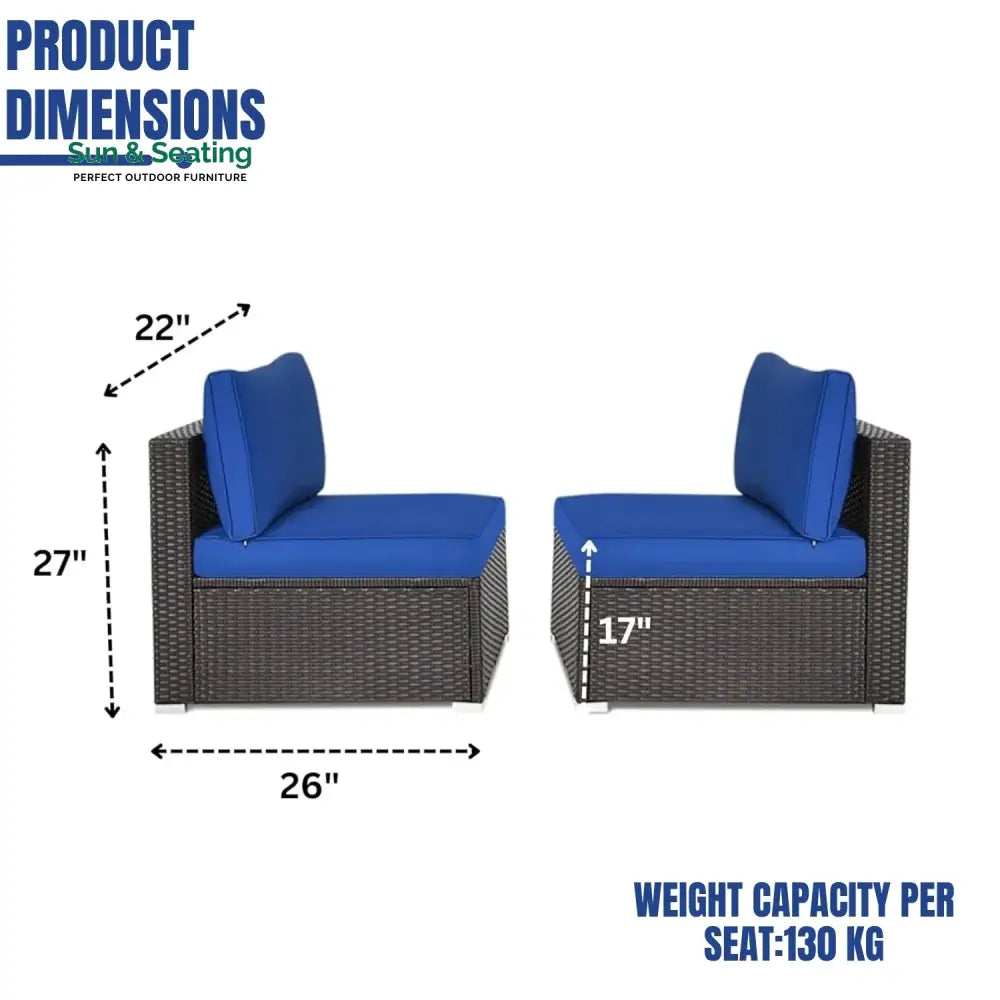 Ama 2-Piece Outdoor Wicker Armless Sofa Sofa Set
