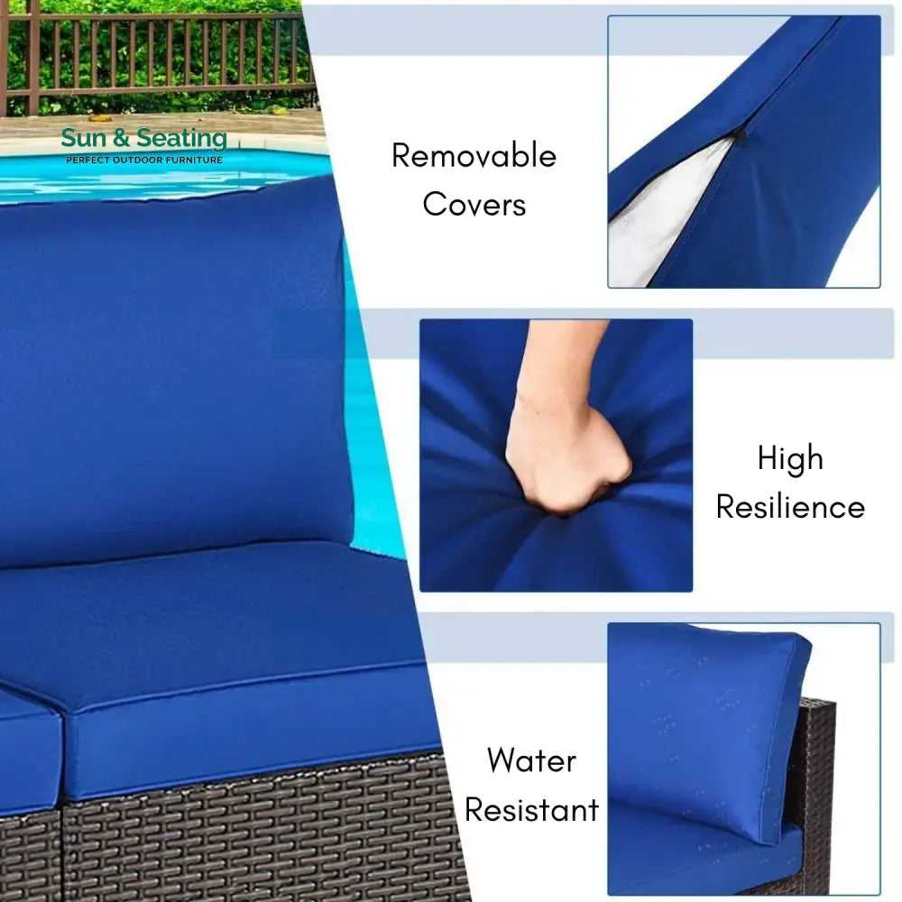 Ama 2-Piece Outdoor Wicker Armless Sofa Sofa Set