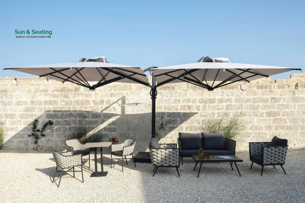 Amando Outdoor Sofa Set 3 Seater 2 Single seater and 1 Center Table Braided &amp; Rope Sofa Sets