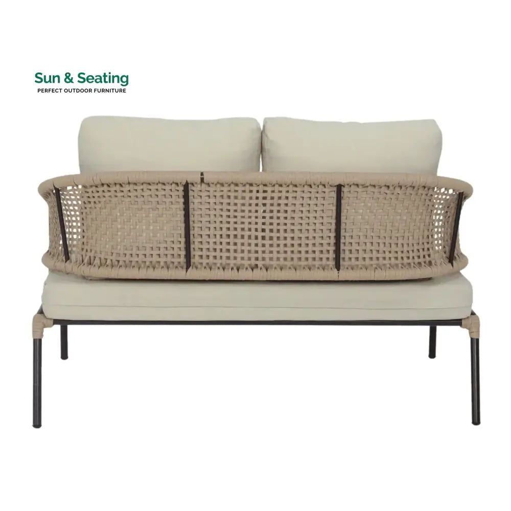 Amaya All-Weather Patio Rope Sofa Set with Glass Top Coffee Table Sofa Set