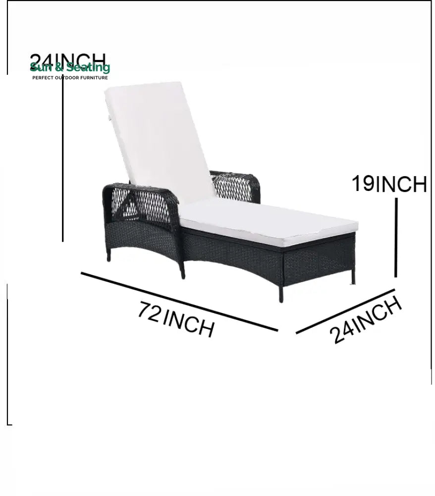 Amaze Outdoor Swimming Poolside Lounger Set of 2 (Black) Loungers
