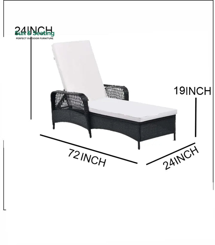 Amaze Outdoor Swimming Poolside Lounger Set of 2 (Black) Loungers
