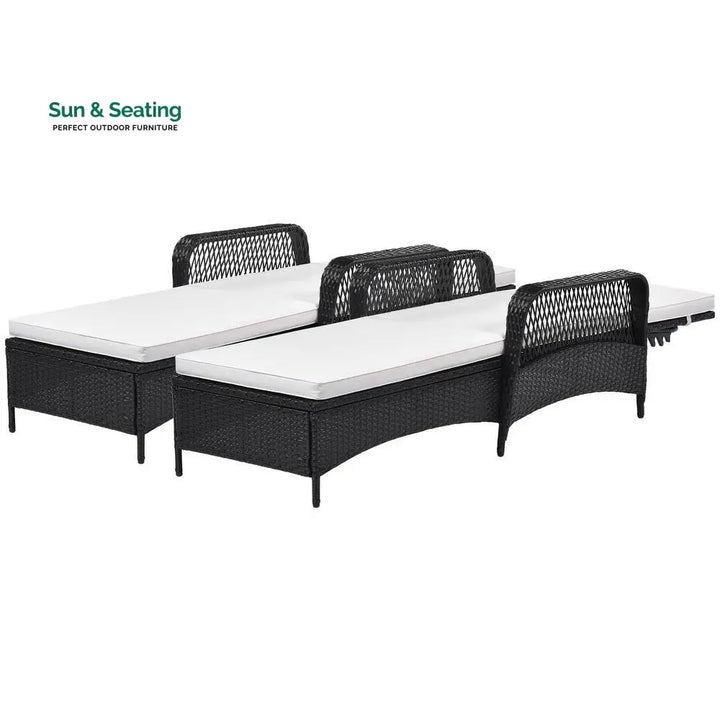 Amaze Outdoor Swimming Poolside Lounger Set of 2 (Black) Loungers