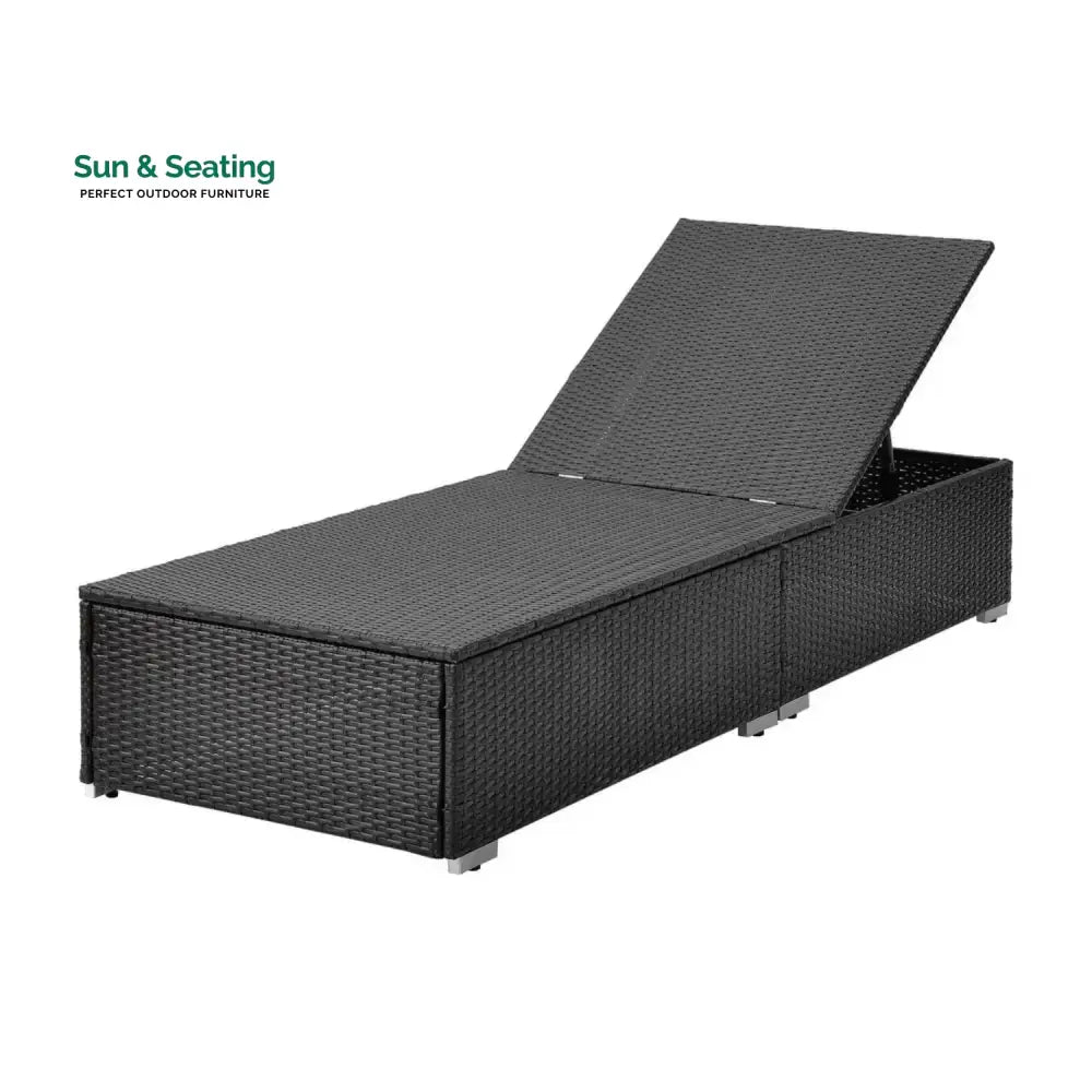 Ambria Outdoor Wicker Lounge Chairs Set of 2 With Side Table Lounger Set