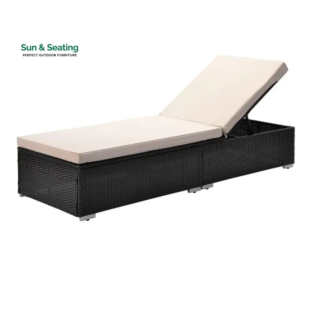 Ambria Outdoor Wicker Lounge Chairs Set of 2 With Side Table Lounger Set