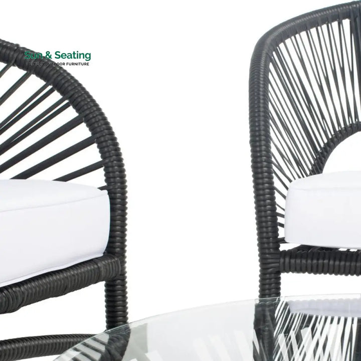 Amedea Outdoor Sofa Set 2 Seater 2 Single seater and 1 Center Table (Black + White) Sofa Sets