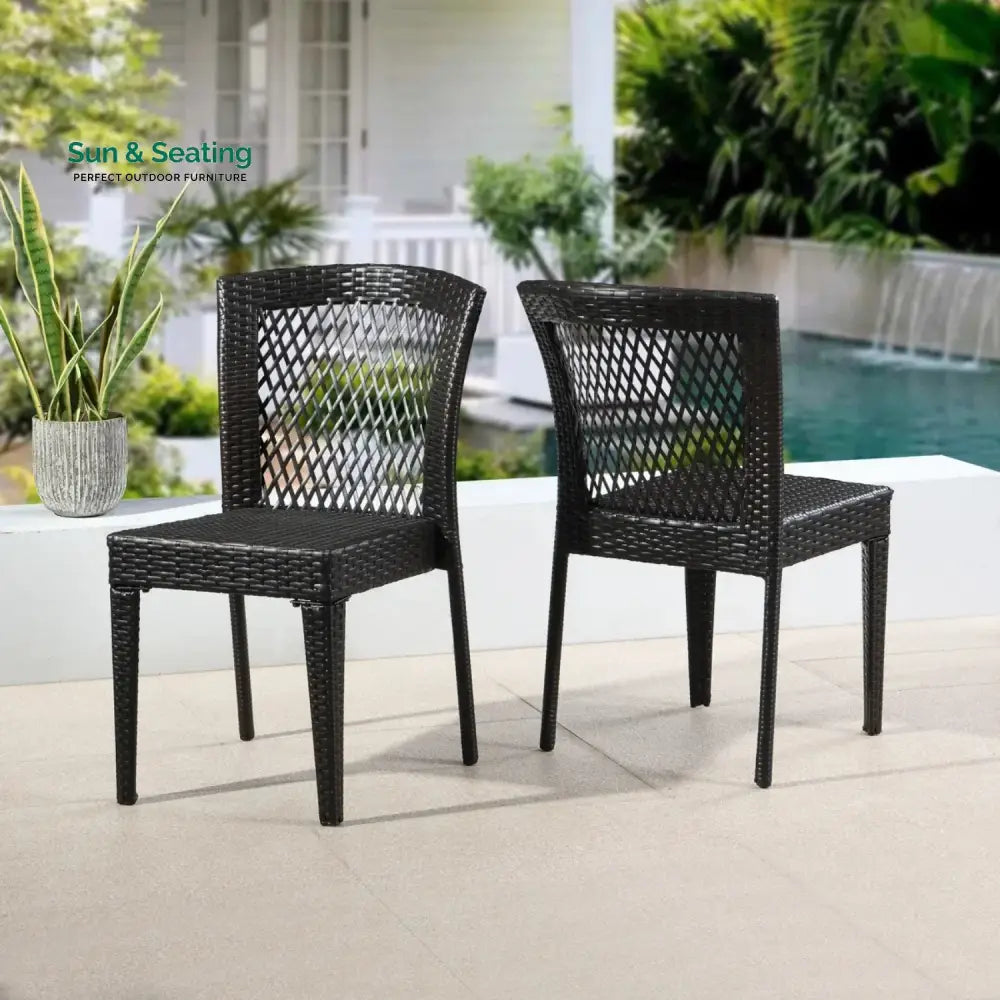 Aminata Outdoor Rattan Wicker Patio Dining Chairs Dinning Chairs