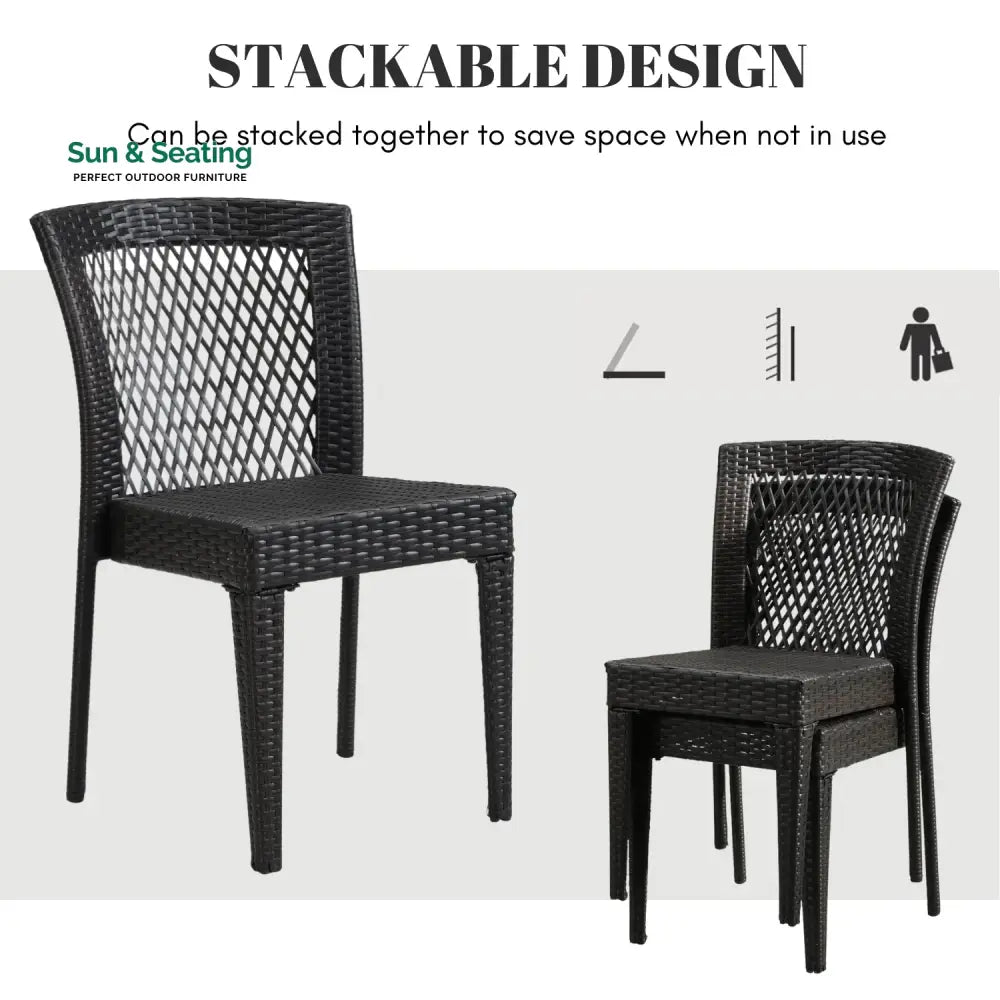 Aminata Outdoor Rattan Wicker Patio Dining Chairs Dinning Chairs