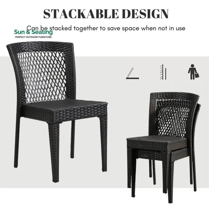 Aminata Outdoor Rattan Wicker Patio Dining Chairs Dinning Chairs