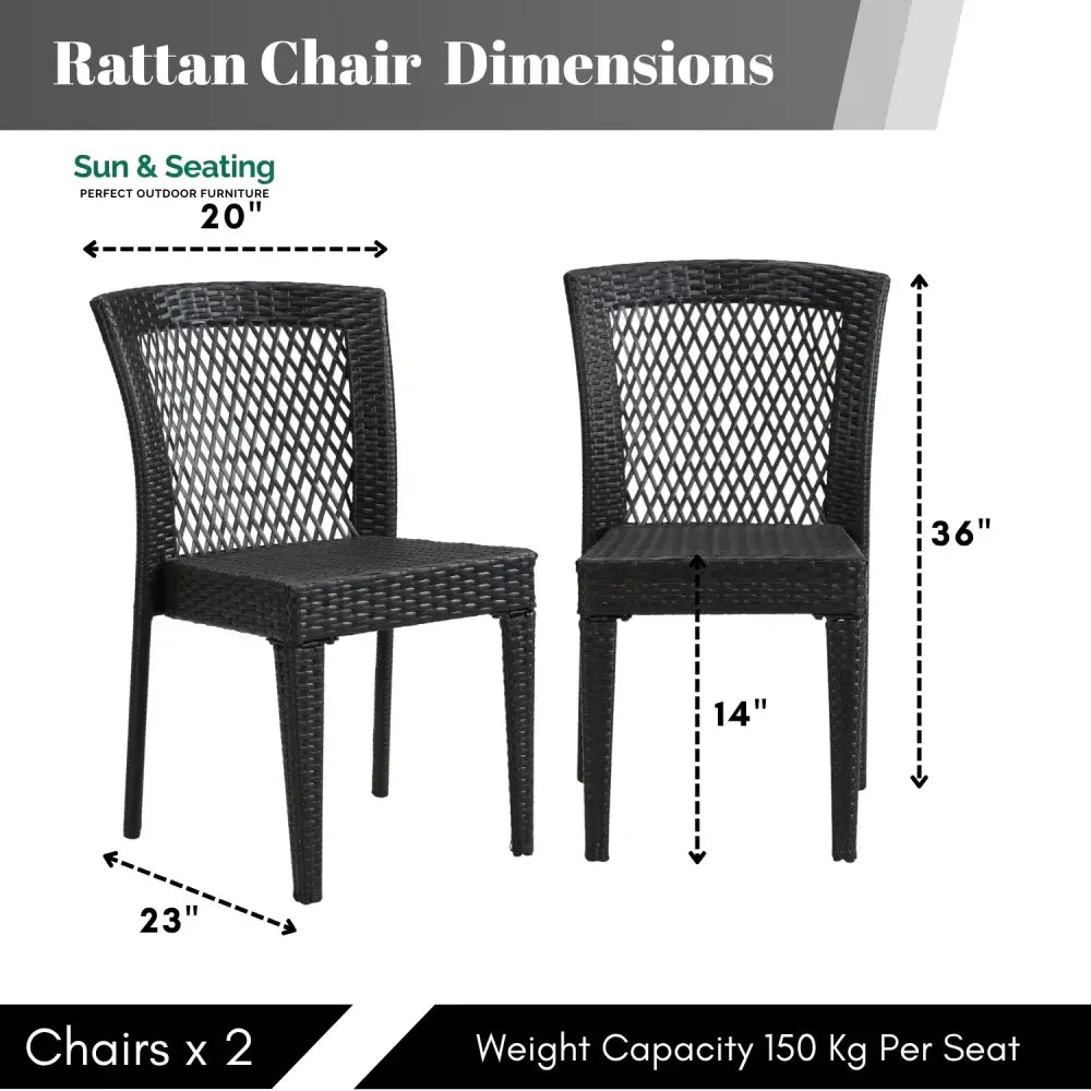 Aminata Outdoor Rattan Wicker Patio Dining Chairs Dinning Chairs