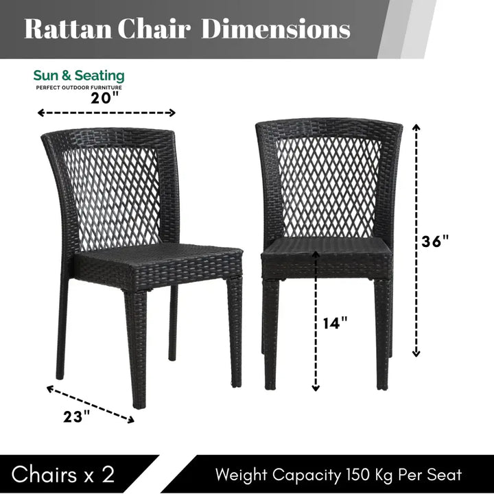 Aminata Outdoor Rattan Wicker Patio Dining Chairs Dinning Chairs
