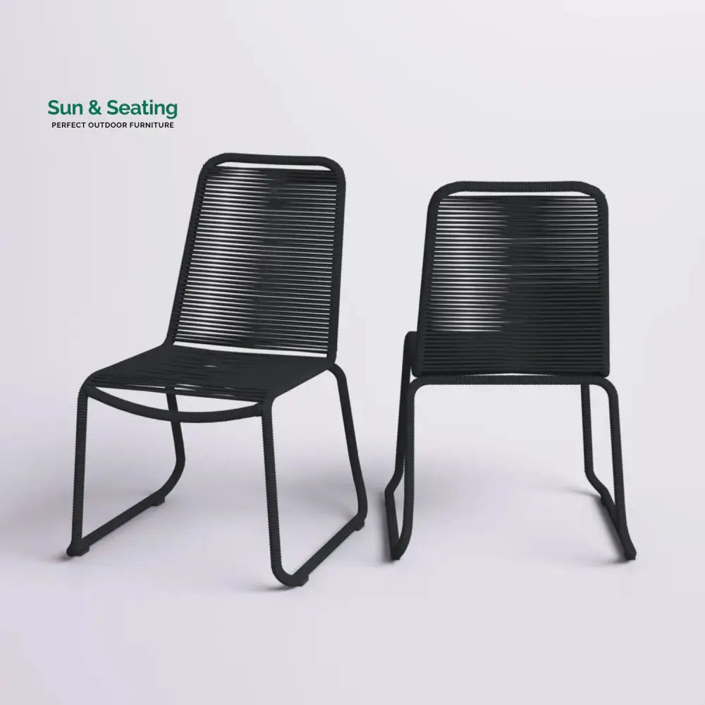 Amirah 2-Piece Outdoor Rope Patio Dining Chairs Dinning Chairs