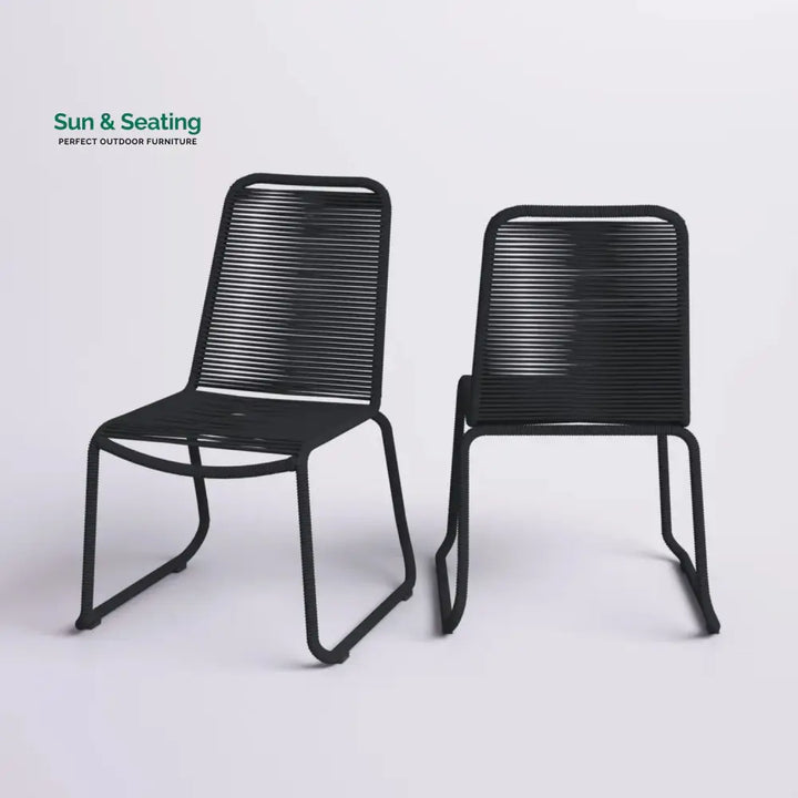 Amirah 2-Piece Outdoor Rope Patio Dining Chairs Dinning Chairs
