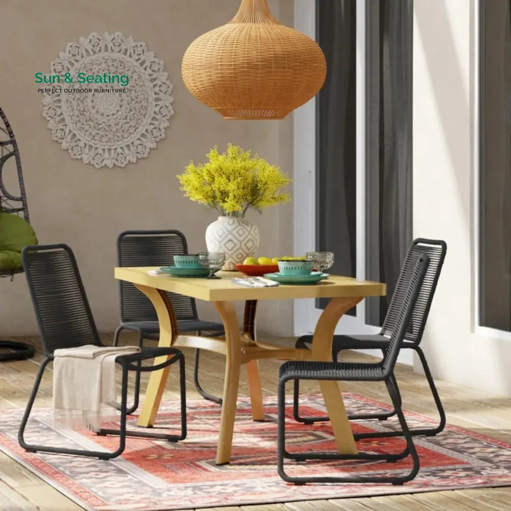 Amirah 2-Piece Outdoor Rope Patio Dining Chairs Dinning Chairs