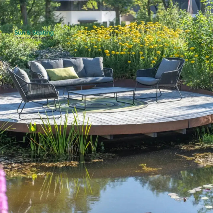Amoura 4 Piece Outdoor All-Weather Rope Sofa Set Sofa Set