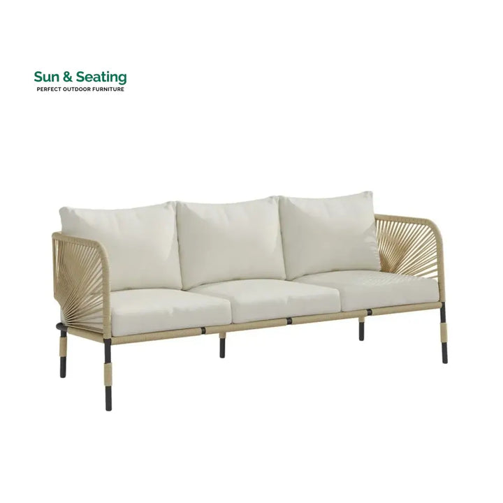 Amoura Outdoor Rope 5-Seater Sofa Set With Glass Top Table Sofa Set