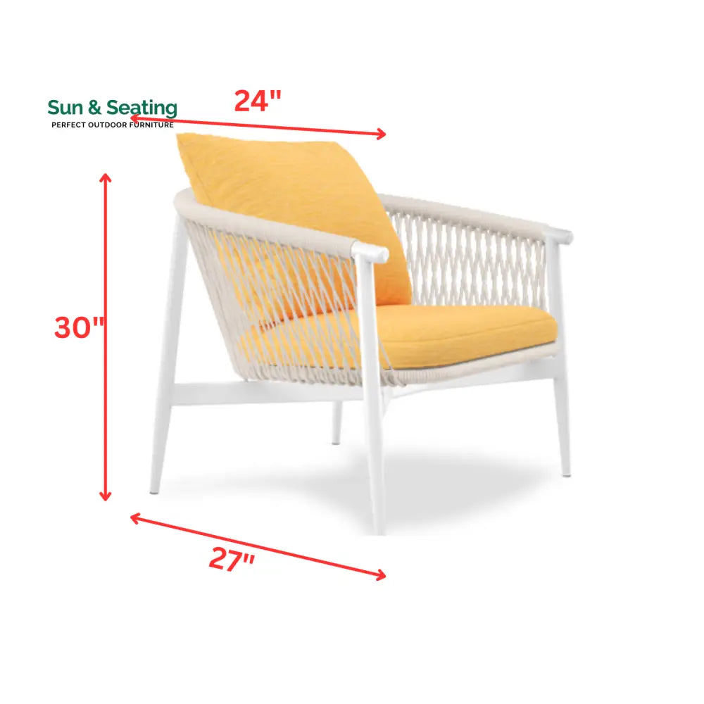 Amvi Outdoor Sofa Set 3 Seater 2 Single seater and 2 Center Table Set (White + Yellow) Braided &amp; Rope Sofa Sets