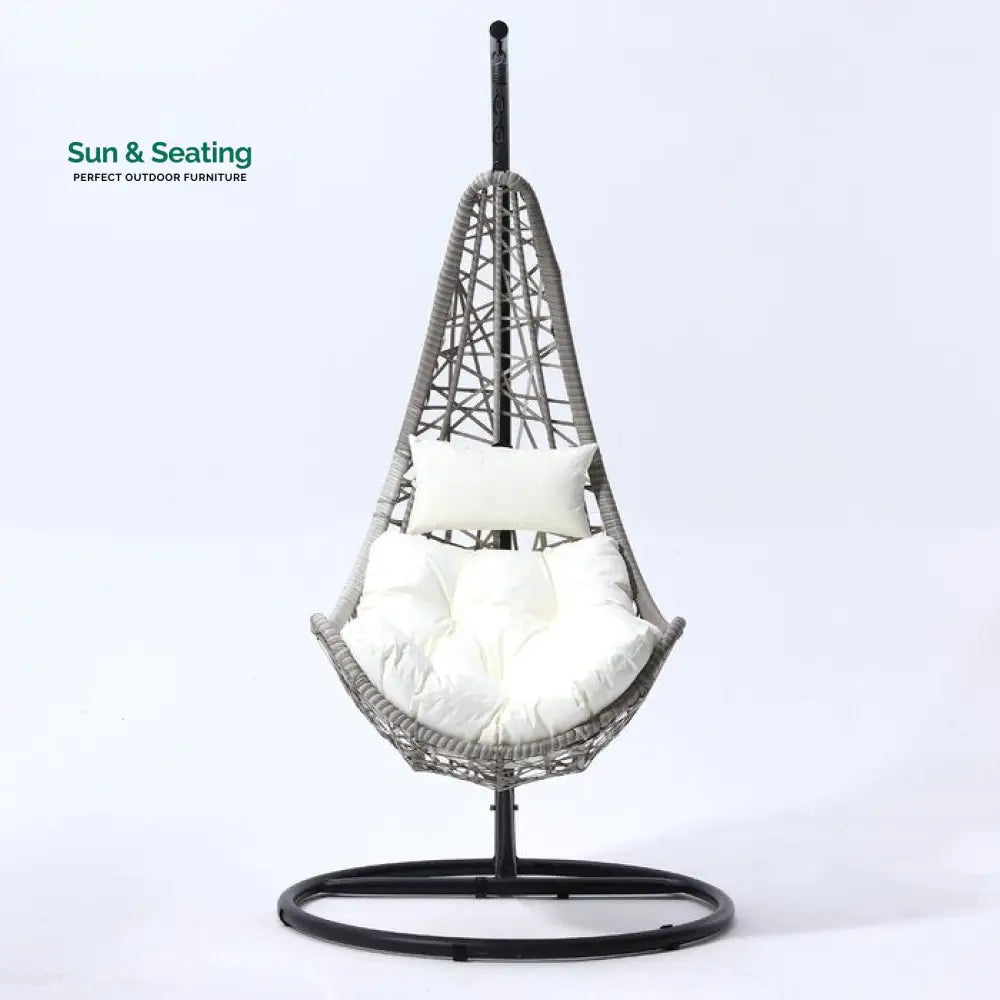 Anastasio Single Seater Hanging Swing With Stand For Balcony Garden Swing (Sea shell) Swings