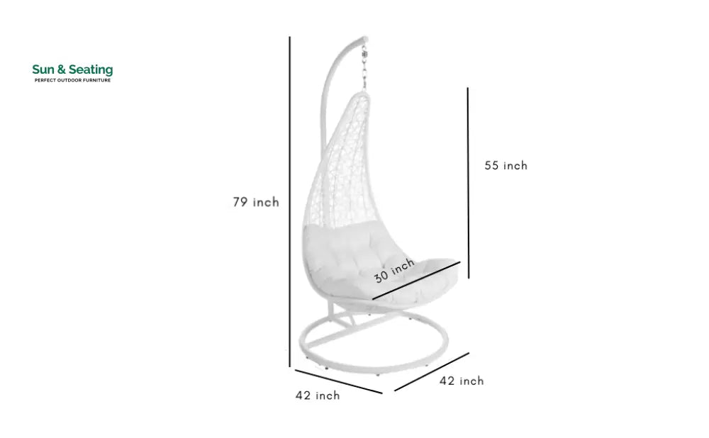 Anastasio Single Seater Hanging Swing With Stand For Balcony Garden Swing (Sea shell) Swings